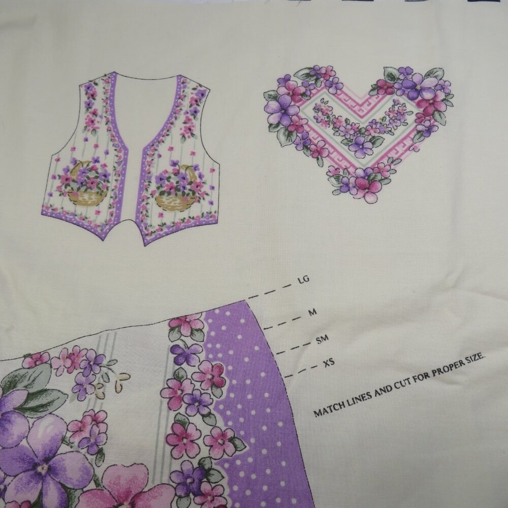 Fabric Panel Purple Floral Vest SEWING PROJECT forget me not flowers #2